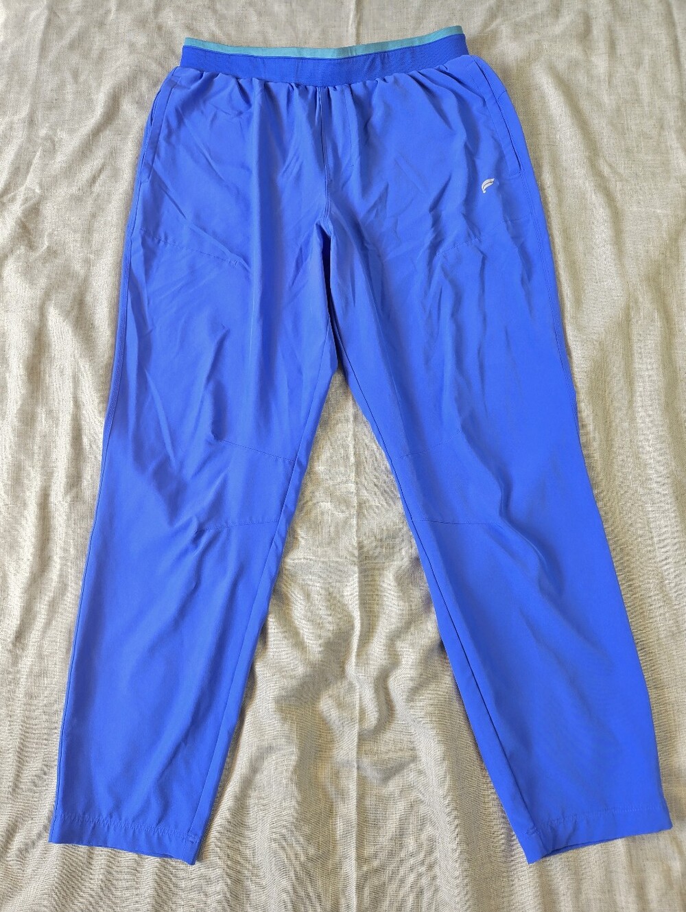 Fabletics Mens Large Blue Performance Athletic Jogger Pants Drawstring Stretch